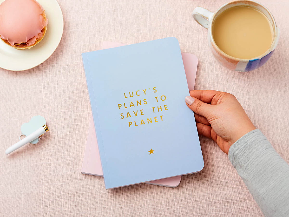 Martha Brook personalised foiled softback notebook thoughtful gift under £20 in the UK