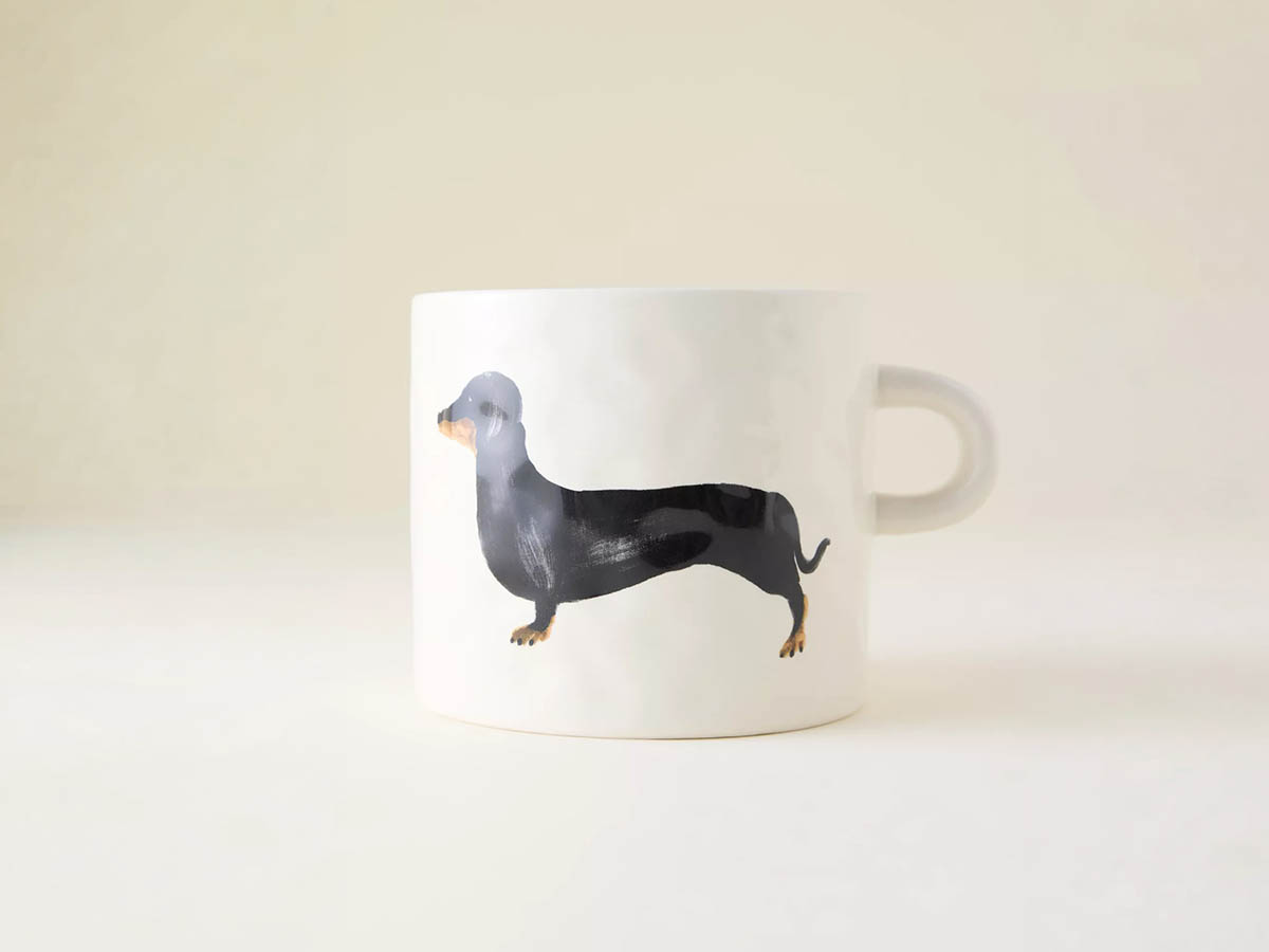 Anthropologie Anna and Nina Dog Mug gift for dog lovers in the UK