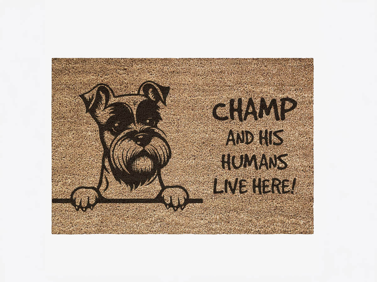 Custom breed dog doormat gift for dog lovers in the UK