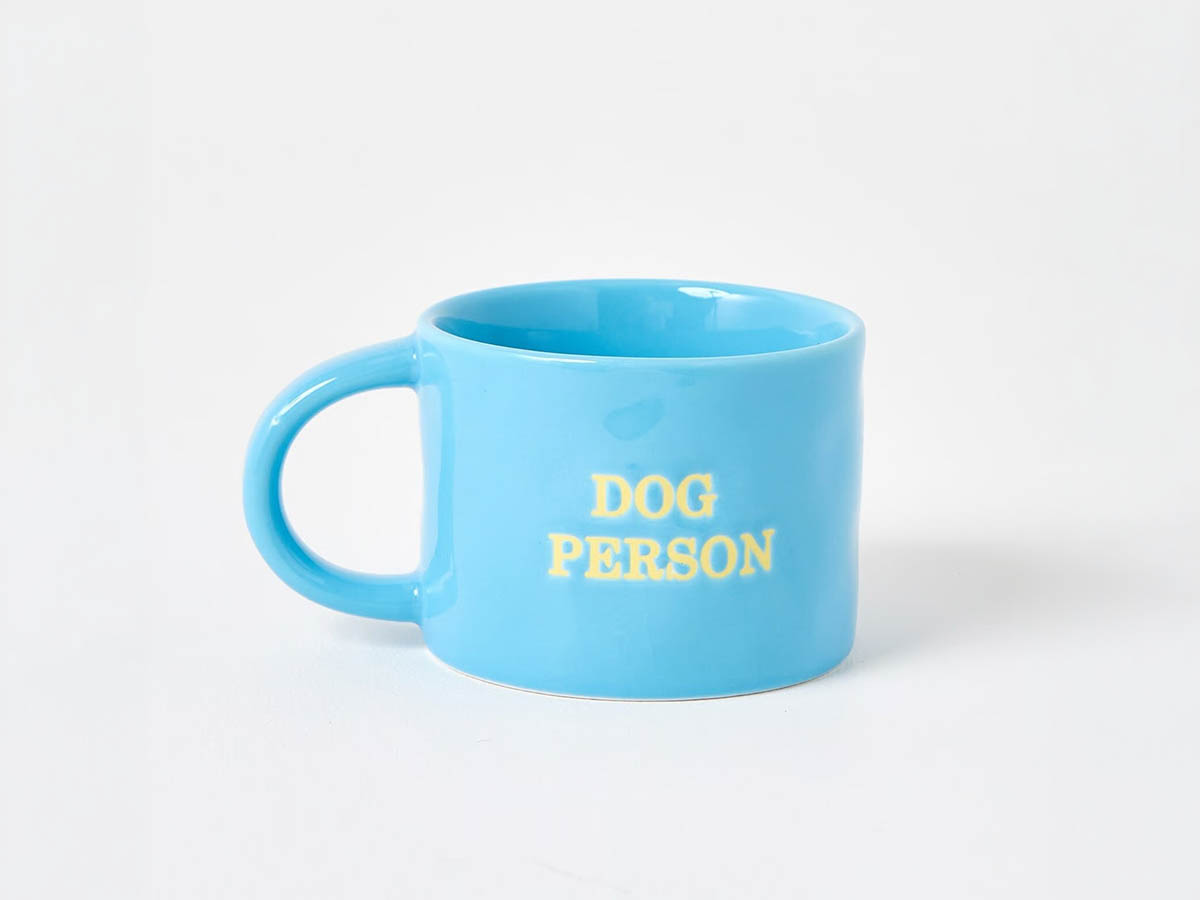 Oliver Bonas Dog Person Blue Mug gift for dog lovers in the UK