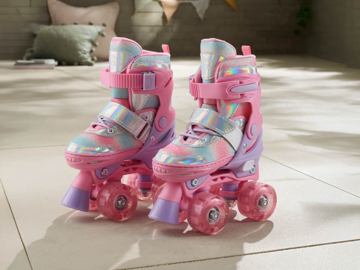 Glitter Glow roller skates with LED wheels gift for 6 year old girls in the UK