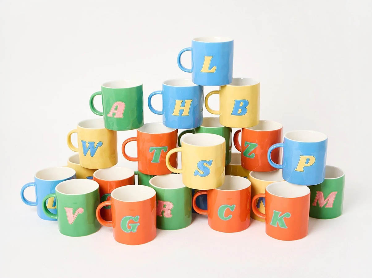 Oliver Bonas alphabet initial mug