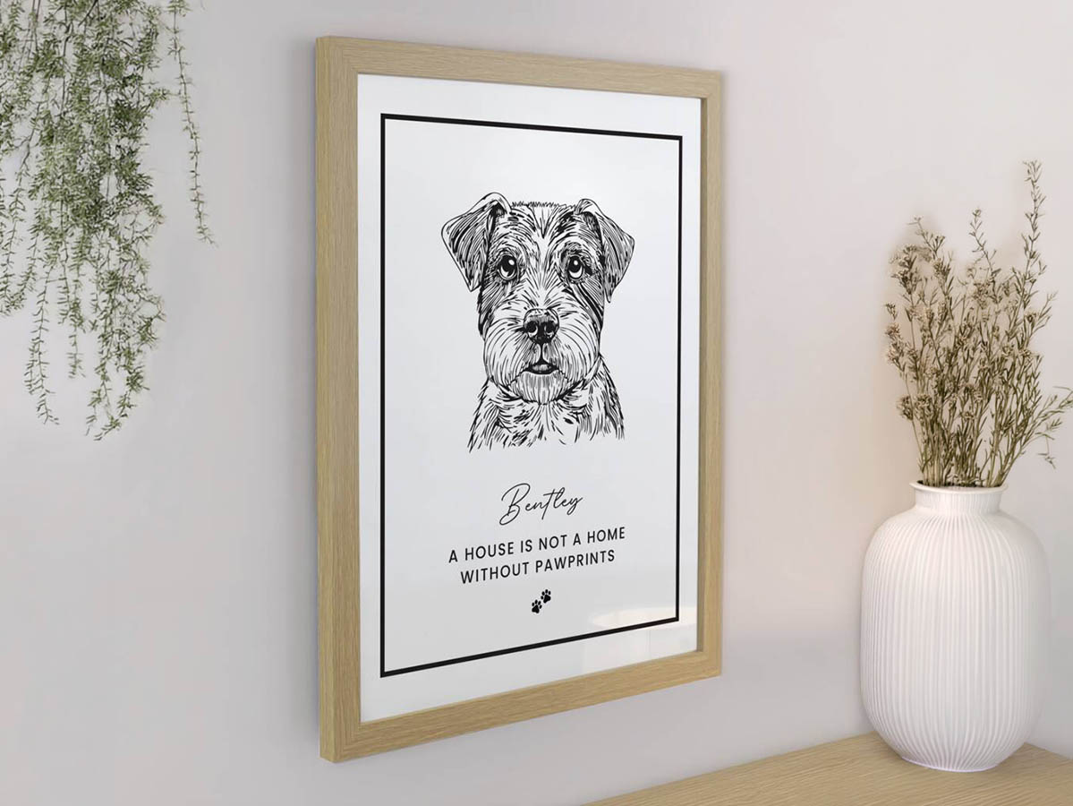 Personalised dog breed framed print gift for dog lovers in the UK