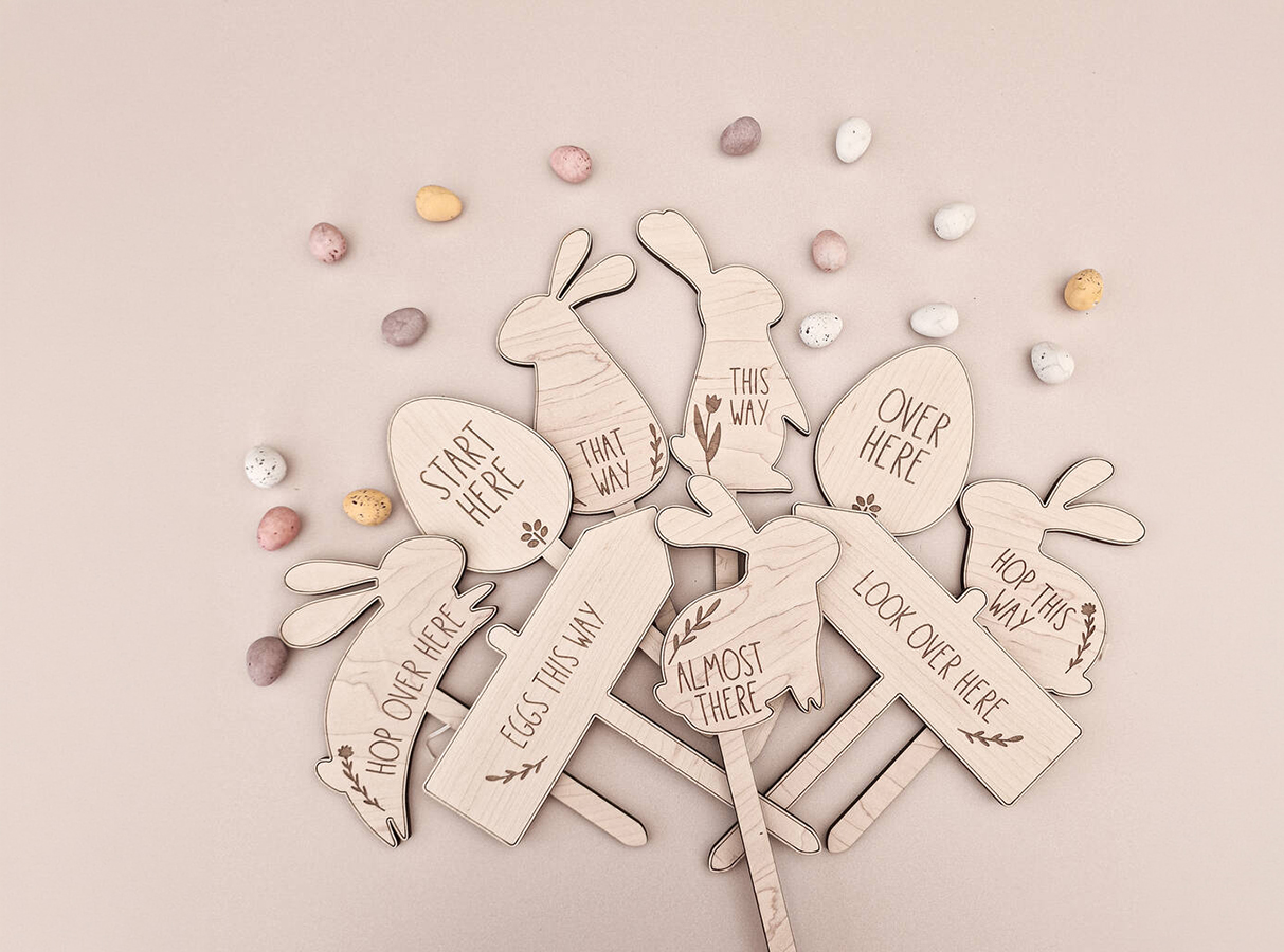 Wooden Easter egg hunt set