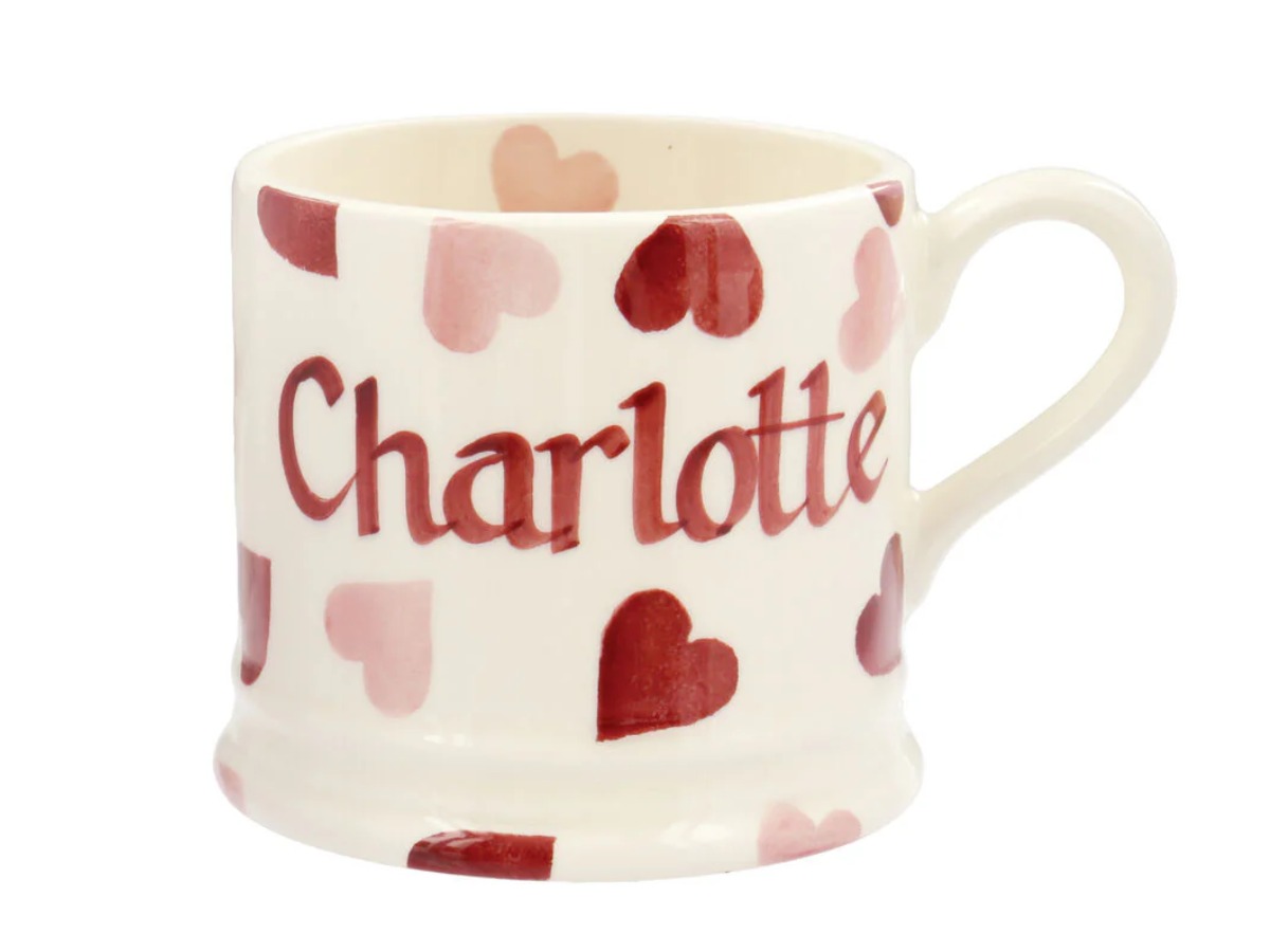 Emma Bridgewater Personalised Pink Hearts Small Mug thoughtful gift for sister