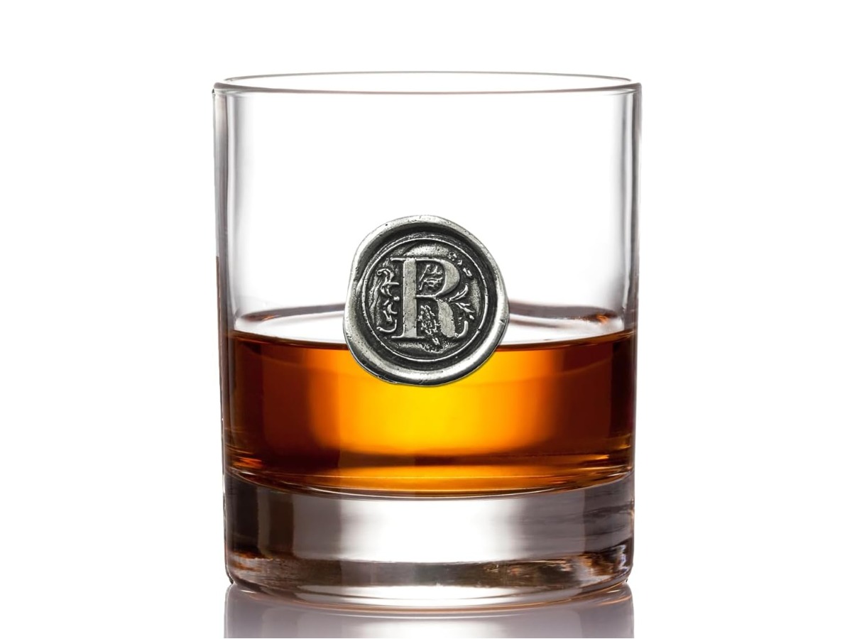 English Pewter Company monogram whisky glass tumbler gift under £30 in the UK
