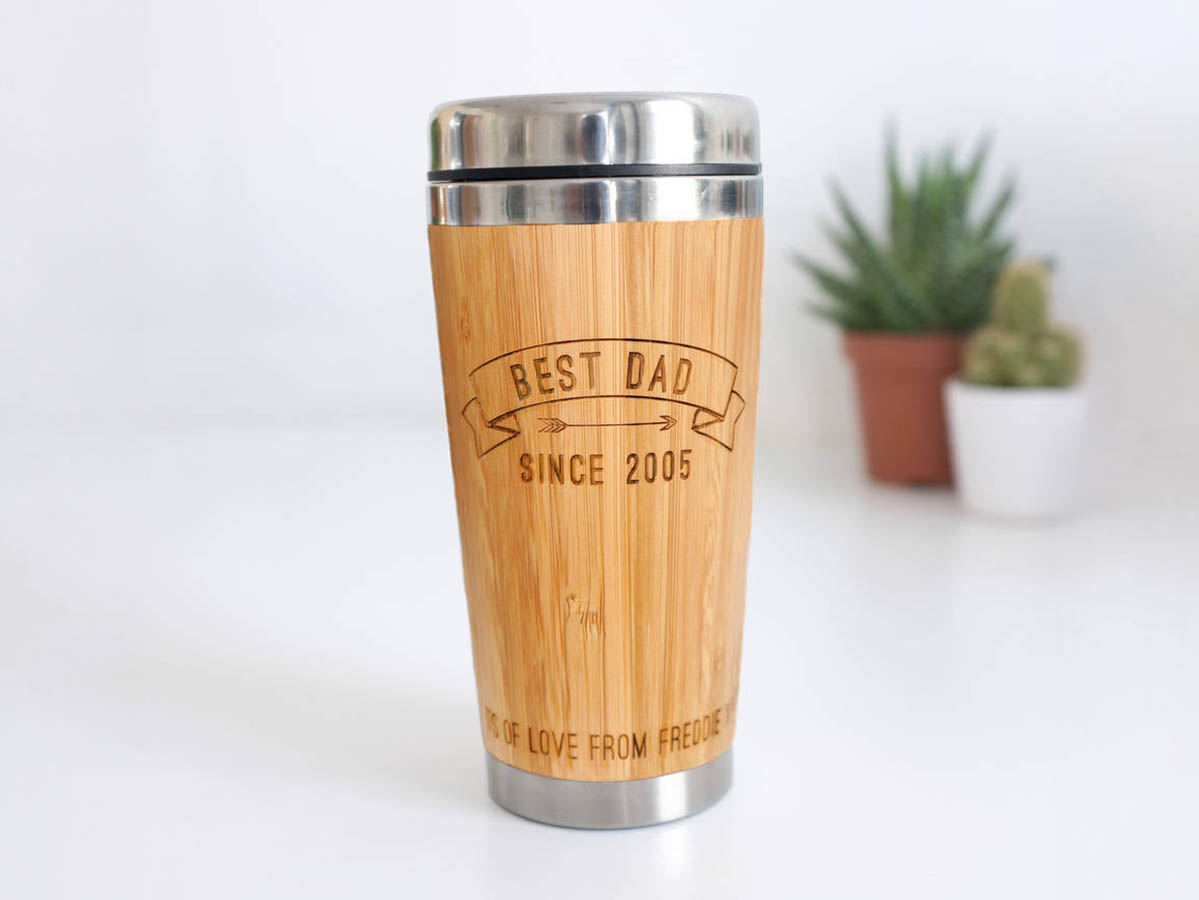 Personalised Best Dad travel mug Father’s Day gift in the UK