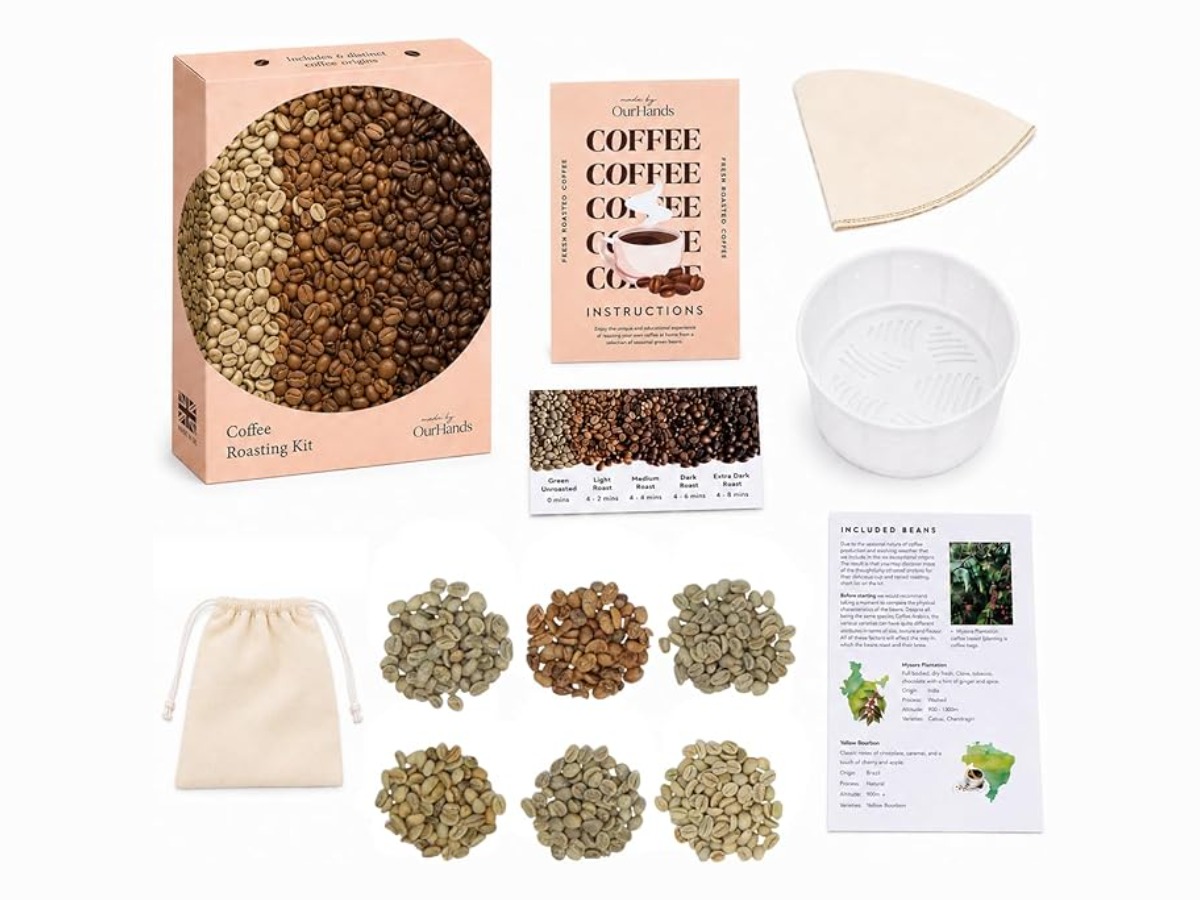 OurHands coffee roasting kit unusual coffee gift for husband