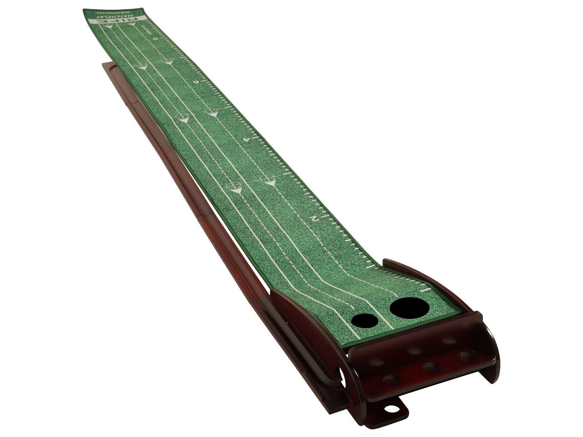 Rife Matchplay Deluxe wooden golf putting mat gift for husband