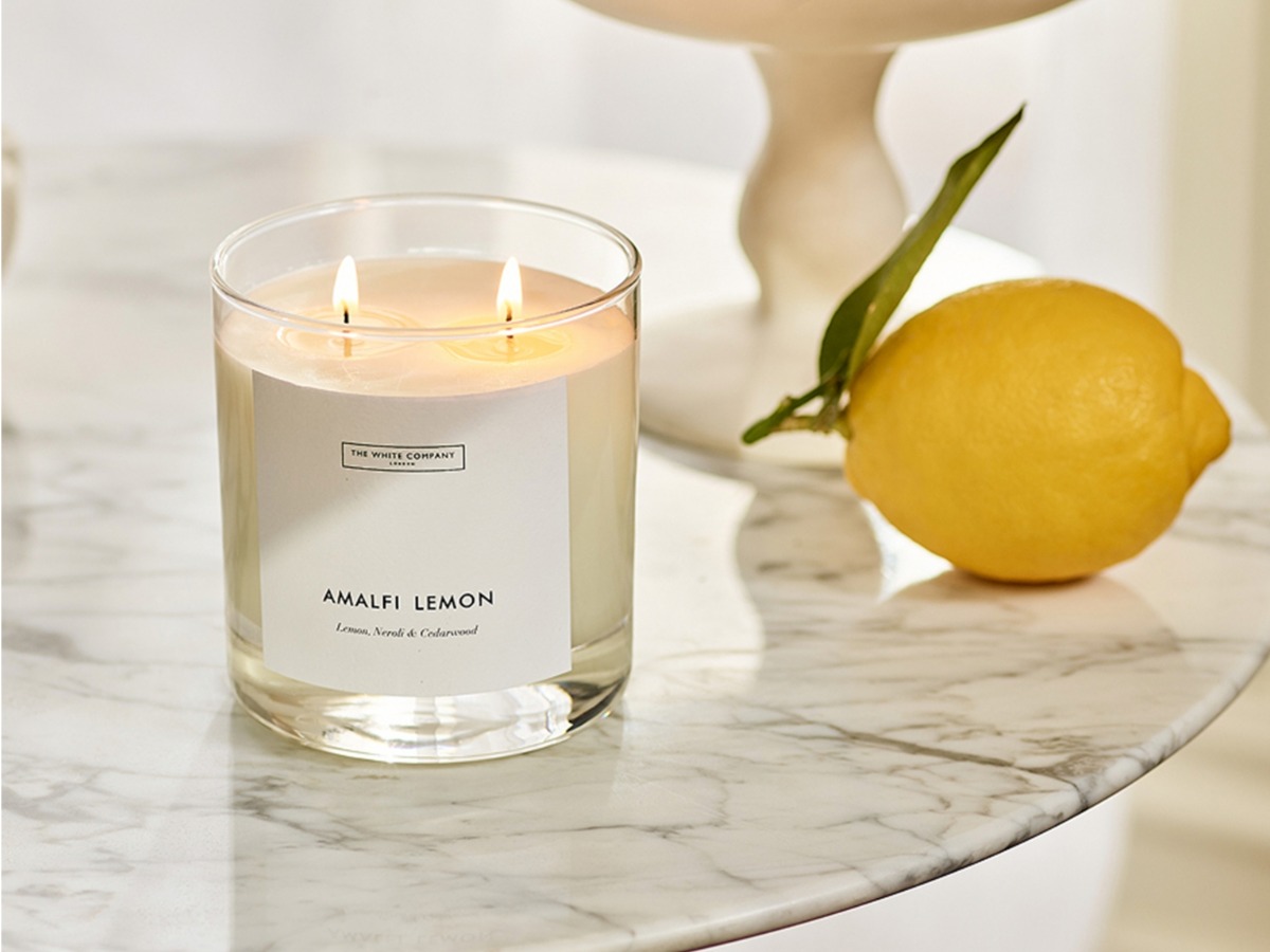 The White Company Amalfi Lemon Luxury 2 Wick Candle relaxing home gift for wife